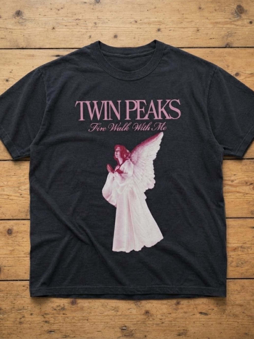 Gildan Black Twin Peaks 'Time Walk With Me' Graphic Tee